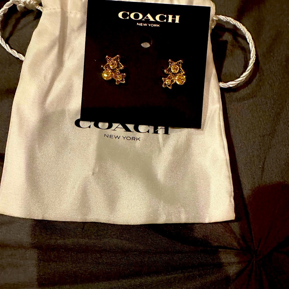 Coach flower earrings